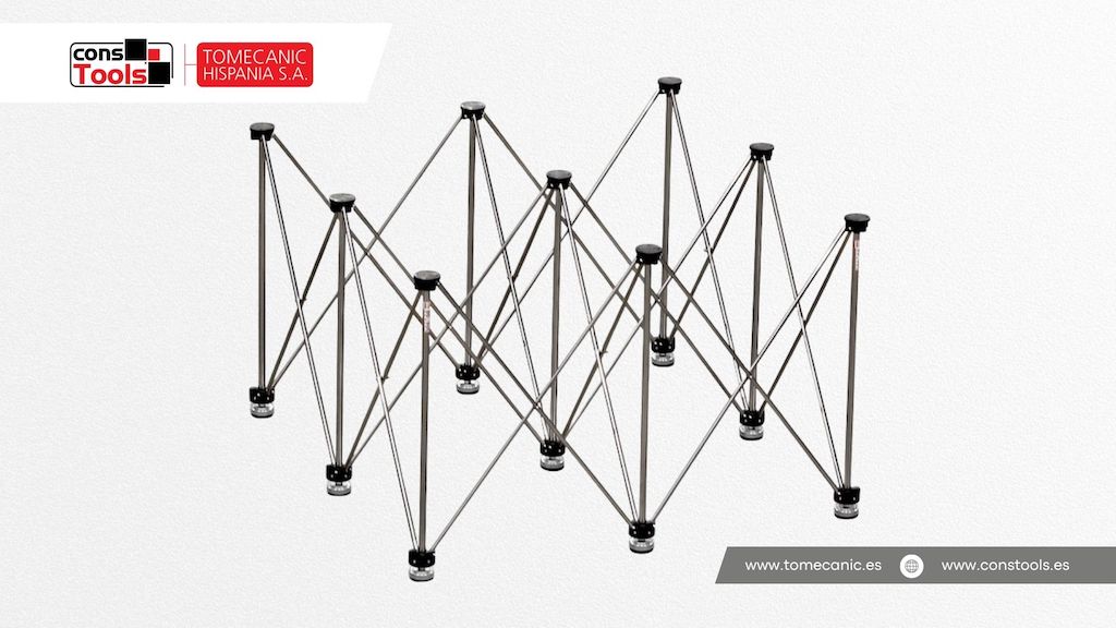 Constools — Tomecanic Hispania S.A. — CT-BIG SIZE foldable spider-style work table for supporting, handling and preparing large-format ceramic and porcelain slabs.