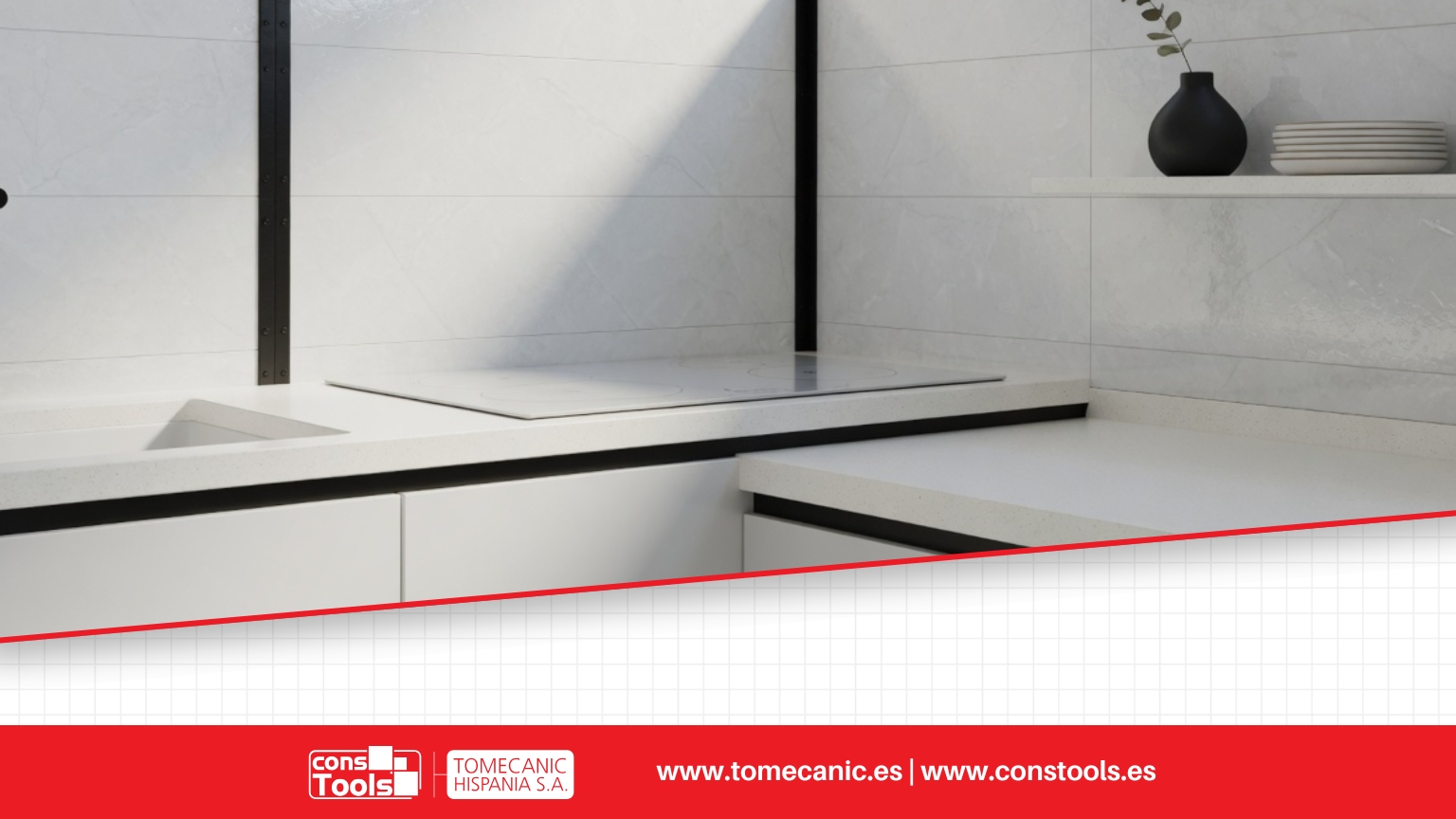 Constools — Tomecanic Hispania S.A. — External corner profile for ceramic installations providing durable protection and professional finishes.