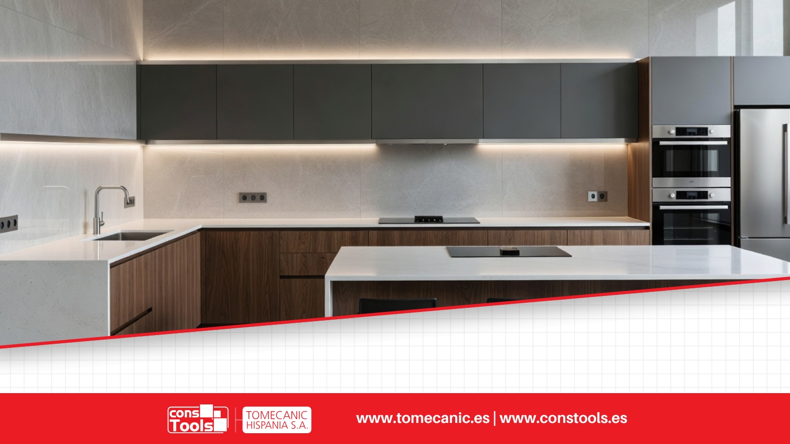 Constools — Tomecanic Hispania S.A. — LED profile with integrated lighting for modern architectural spaces and professional decorative finishes.